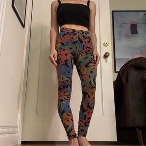Floral multicolor cotton leggings
